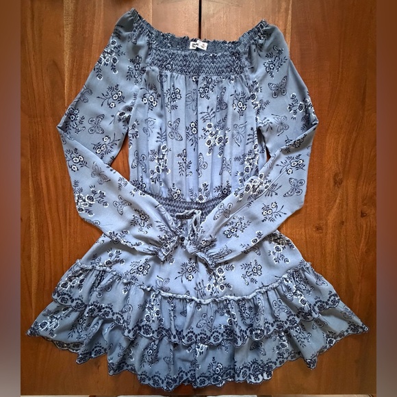 Epic Threads Girls Boho Blue Floral Long Sleeve Dress - Picture 11 of 14